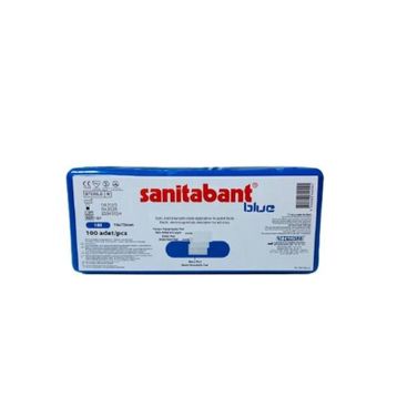 Sanitabant Metal Pedli Steril Mavi 100 Adet Yara Bandı