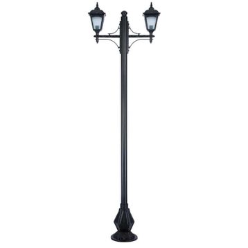Şanlı 2000 2'li 80x260 cm E27 Siyah ABS Çelik Boru Bahçe Aydınlatma Direği