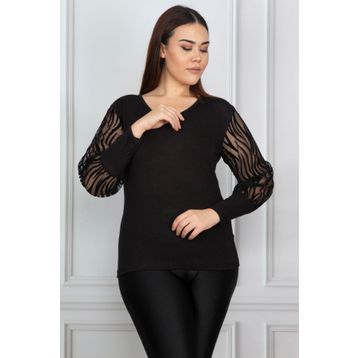 Şans 65N17976 Siyah Kadın Bluz