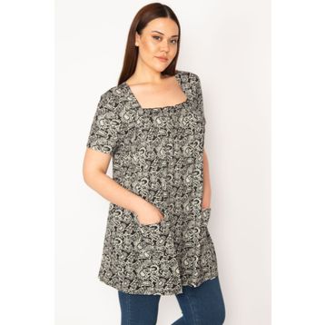 Şans 65N32938 Siyah Kadın Tunik