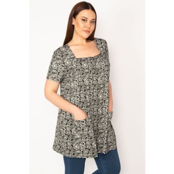 Şans 65N32938 Siyah Kadın Tunik