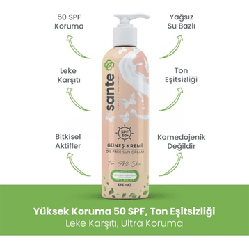 Sante Plus 125 ml Spf50+ Güneş Kremi