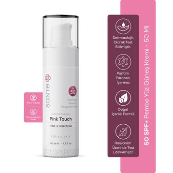 Santeplus Pink Touch Ton Eşitleyici SPF50+ Pembe 50 ml Yüz Güneş Kremi