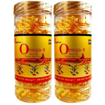 Sapphire Omega 3 1000 mg 2x200 Kapsül Balık Yağı