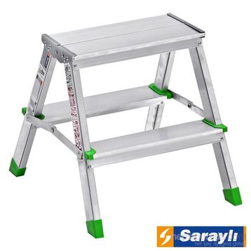 Saraylı 2 Basamaklı Alüminyum Mega Çift Taraflı Merdiven
