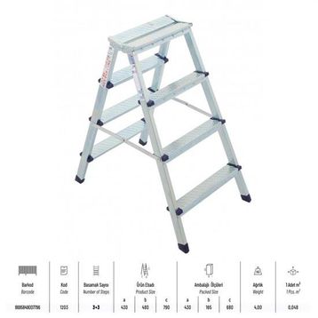 Saraylı 3+3 Basamak Metal Çift Çıkışlı Merdiven