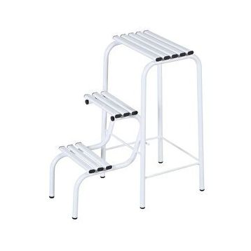 Saraylı Metal 3 Basamaklı Beyaz Renk Tabure Merdiven