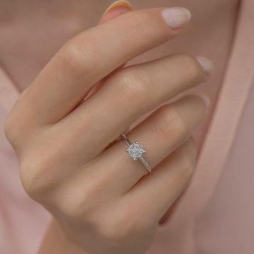 Sare Pırlanta SPYZ-01001 0.23 Karat Pırlanta Altın Tektaş Yüzük