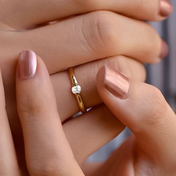 Sare Pırlanta SPYZ-01008 0.09 Karat Pırlanta Tektaş Yüzük