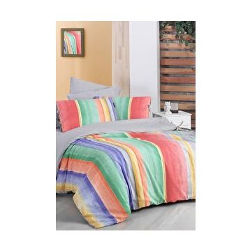 Sarev 200x220 cm Moretti Multicolour Yeşil Çift Kişilik Pamuk Fancy Poplin Nevresim Takımı