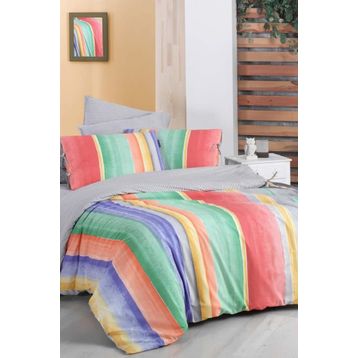 Sarev 200x220 cm Moretti Multicolour Yeşil Çift Kişilik Pamuk Fancy Poplin Nevresim Takımı