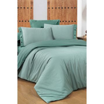 Sarev Fancy Stripe Koyu Yeşil Nevresim Takımı