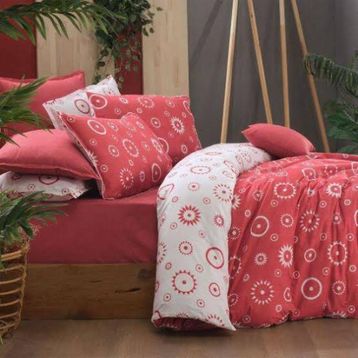 Sarev Merlot Fancy Poplin Kırmızı Çift Kişilik Nevresim Takımı