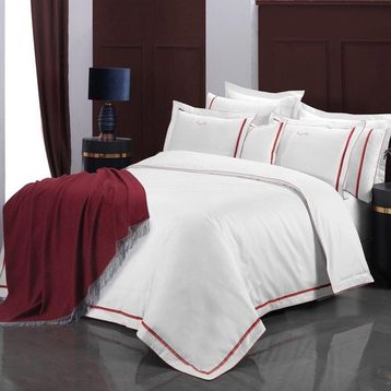 Sarev Odeo 240x220 cm Beyaz Saten King Size Nevresim Takımı