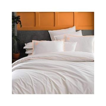 Sarev Supra Fancy Poplin V1 Çift Kişilik 200x220 cm Ekru Nevresim Takımı
