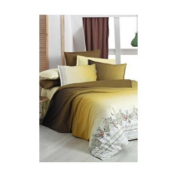 Sarev Terry Sarı Tek Kişilik %100 Pamuk Fancy Poplin Nevresim Takımı