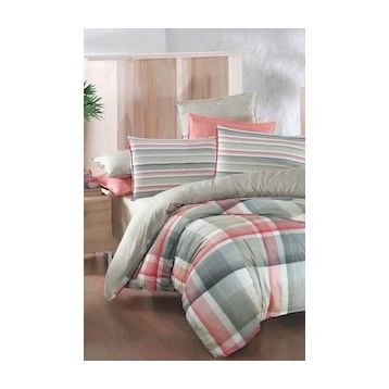 Sarev Vegas V2 Fancy Çift Kişilik 200x220 cm Bej Poplin Nevresim Takımı