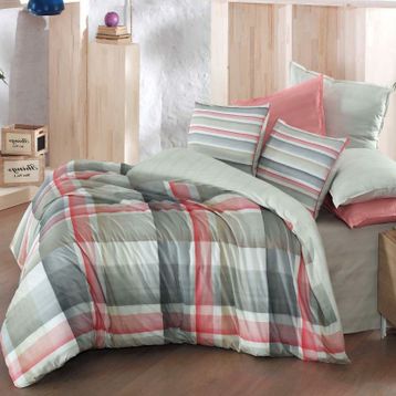 Sarev Vegas V2 Fancy Çift Kişilik 200x220 cm Bej Poplin Nevresim Takımı