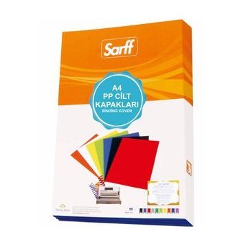 Sarff 450 Micron 50 Adet A4 Şeffaf Siyah PP Kapak