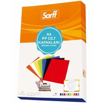Sarff 450 Micron 50 Adet A4 Şeffaf Siyah PP Kapak