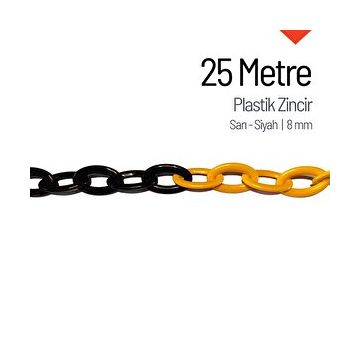 Sarı Siyah 25 m Plastik Zincir