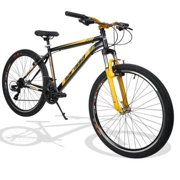Sarissa Moon 27.5 Jant MTB Ön Amortisörlü Shimano Kelebek 21 Vites V Fren Siyah Sarı Dağ Bisikleti
