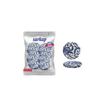 Sarkap 82 mm Çini Çiçek Model Hijyenik Paketli 10 Adet Kavanoz Kapağı