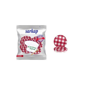 Sarkap Hijyenik Paketli Ekose Koyu Kırmızı 66 mm 10 Adet Kavanoz Kapağı