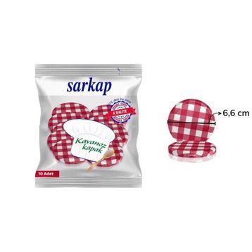 Sarkap Hijyenik Paketli Ekose Koyu Kırmızı 66 mm 10 Adet Kavanoz Kapağı