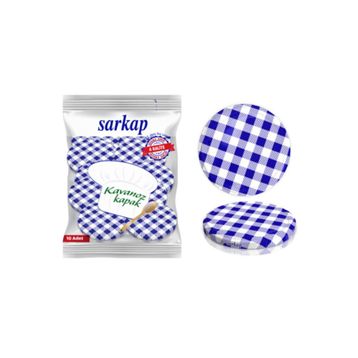 Sarkap Hijyenik Paketli Lacivert Ekose 82 mm 10 Adet Kavanoz Kapağı