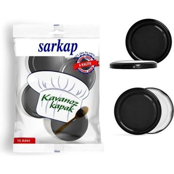 Sarkap Hijyenik Paketli Siyah 82 mm 10 Adet Kavanoz Kapağı