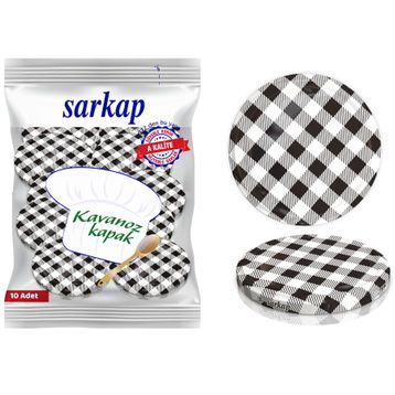 Sarkap Hijyenik Paketli Siyah Ekose 82 mm 10 Adet Kavanoz Kapağı