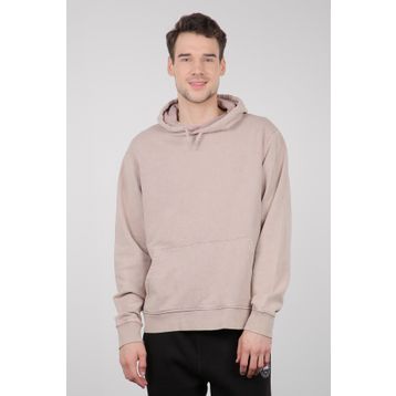 Sateen Men 20KSW760E102 Bej Kapşonlu Kanguru Cepli Kürklü Erkek Sweatshirt