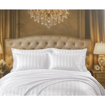 Saten Deluxe Beyaz Tek Kişilik Nevresim Takımı