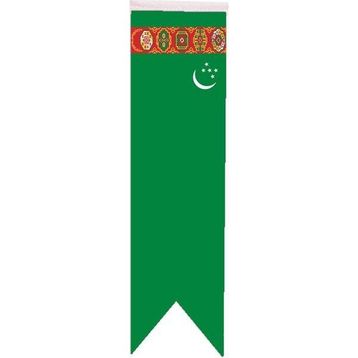 Satürn Design 8x30 cm Masaüstü Kırlangıç Çift Taraflı Saten Kumaş Türkmenistan Bayrağı