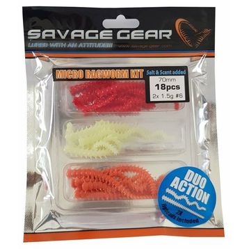 Savage Gear 18 + 2 Adet Uv Red Pink Glow Lrf Ragworm Kit Suni Yem