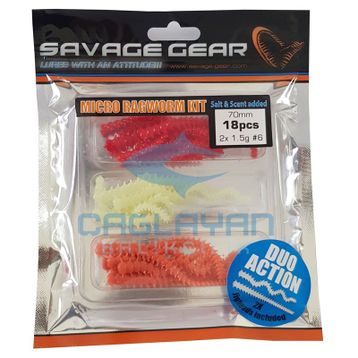 Savage Gear 18 + 2 Adet Uv Red Pink Glow Lrf Ragworm Kit Suni Yem