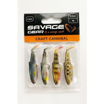 Savage Gear Craft Cannibal Paddletail 6.5 cm 4 gr Clear Water Mix 4 Adet Suni Balık Yemi