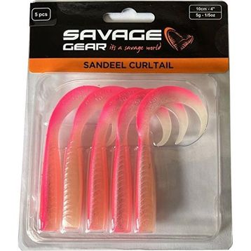 Savage Gear LB Sandeel Curltail 7 cm Pink Glow 6 Adet Suni Balık Yemi