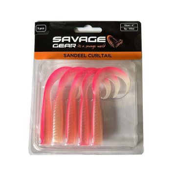 Savage Gear LB Sandeel Curltail 7 cm Pink Glow 6 Adet Suni Balık Yemi