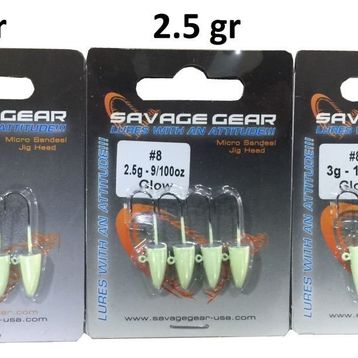 Savage Gear LRF Micro Sandeel Jig Head Glow