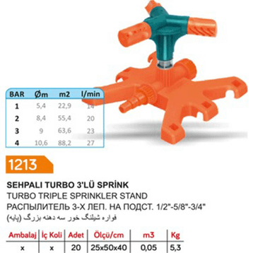Sayım 1213 Sehpalı Turbo 3'lü Sprink