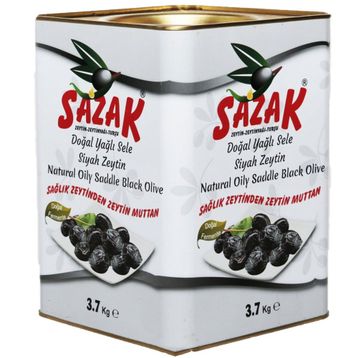 Sazak Yağlı Sele Siyah Zeytin Teneke 3700 gr