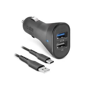 Sbs Araç Şarj Cihazı 2 USB Outputs USB-C Kablo