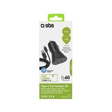 Sbs Araç Şarj Cihazı 2 USB Outputs USB-C Kablo