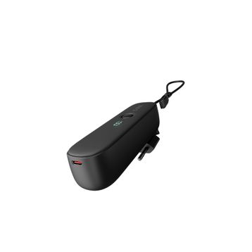 Sbs Hybrid Siyah 5000 mAh Katlanabilir Başlıklı PD 20 W Powerbank