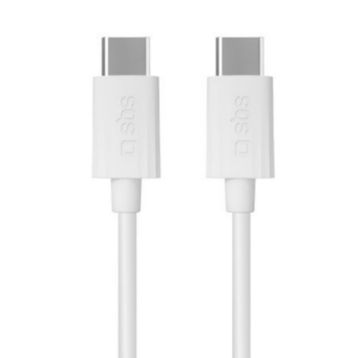 SBS Type-C to Type-C 60 W Beyaz Dokuma 1.5 m Data ve Şarj Kablosu