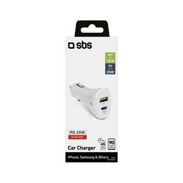 Sbs USB-C PD 20 W 1xUSB-A Araç Şarj Cihazı
