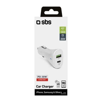 Sbs USB-C PD 20 W 1xUSB-A Araç Şarj Cihazı