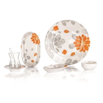 Schafer 32 Parça Spring Turuncu Kahvaltı Takımı